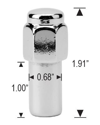 Long Mag Lug Nuts 1.0" Shank Length