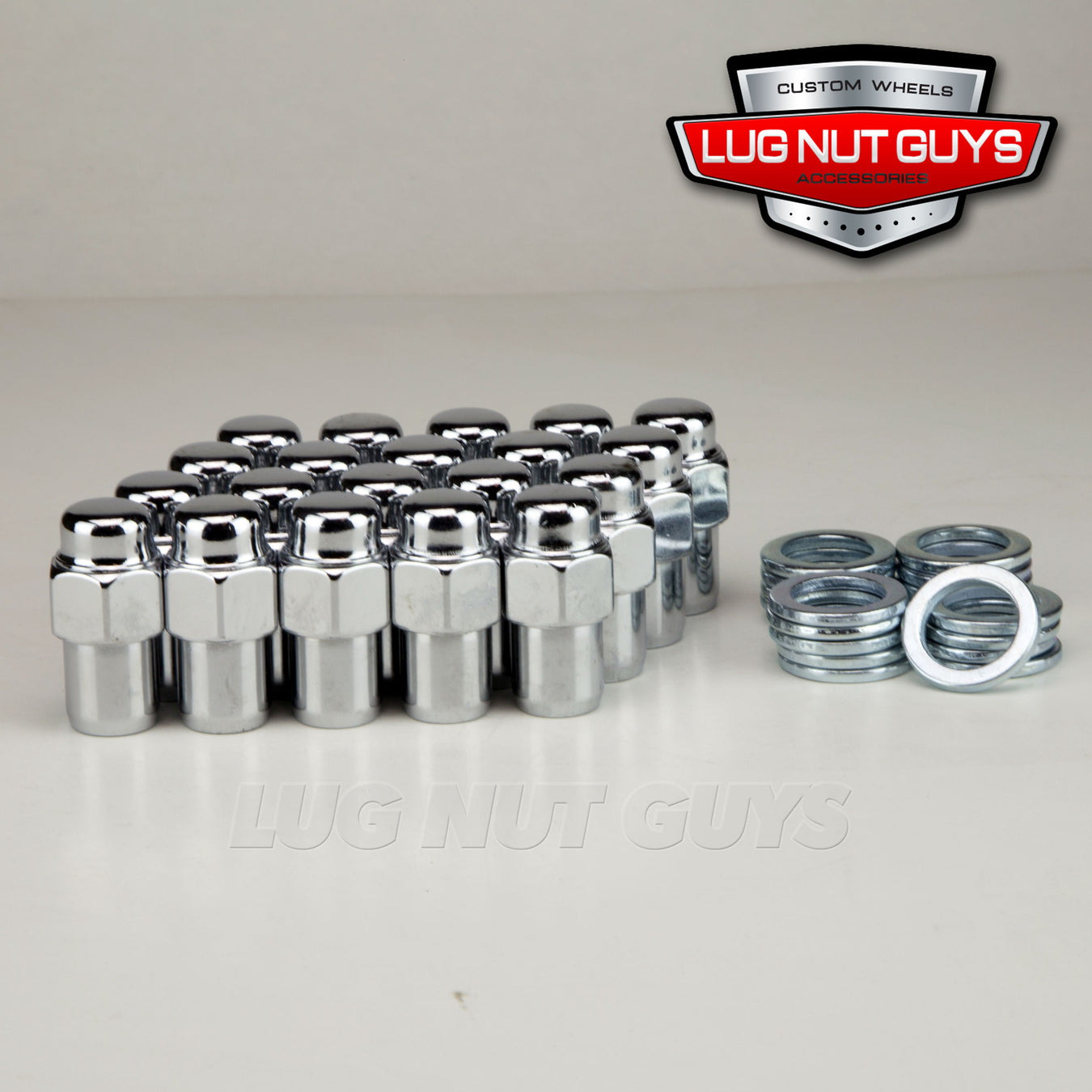 CWA 20 Chrome Lug Nuts 12x1.25 – .55 Medium Shank Mag Seat With Washer – Not For Factory Wheels