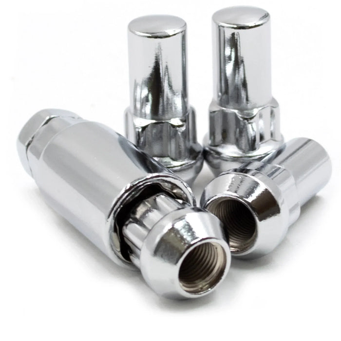 Locking Lug Nut Set 14x2 Chrome Bulge Acorn 1.72" Tall