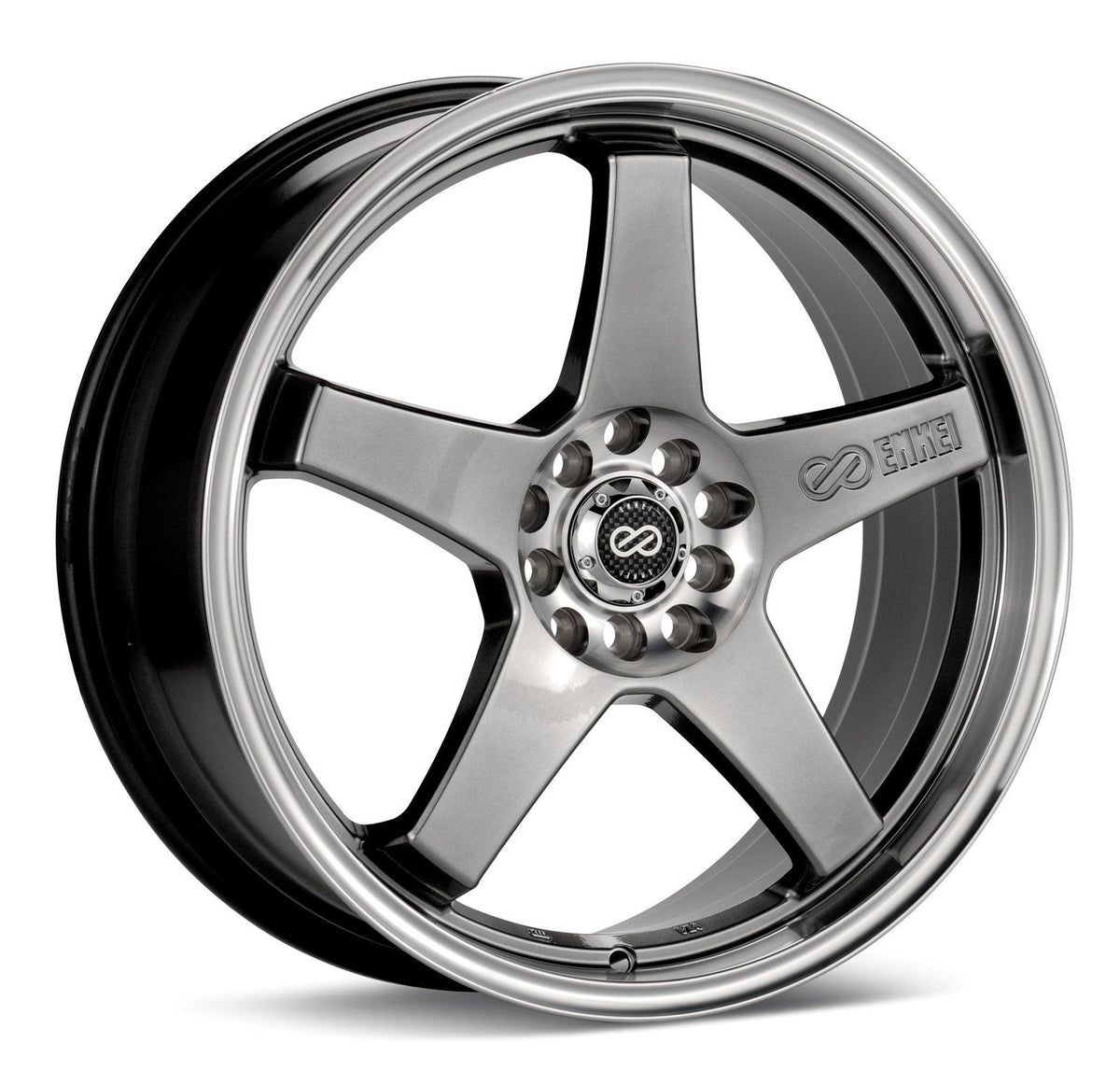 4 Enkei EV5 Wheels Rims 17x7 5x100, 5x114.3 38mm Hyper Black — Lug