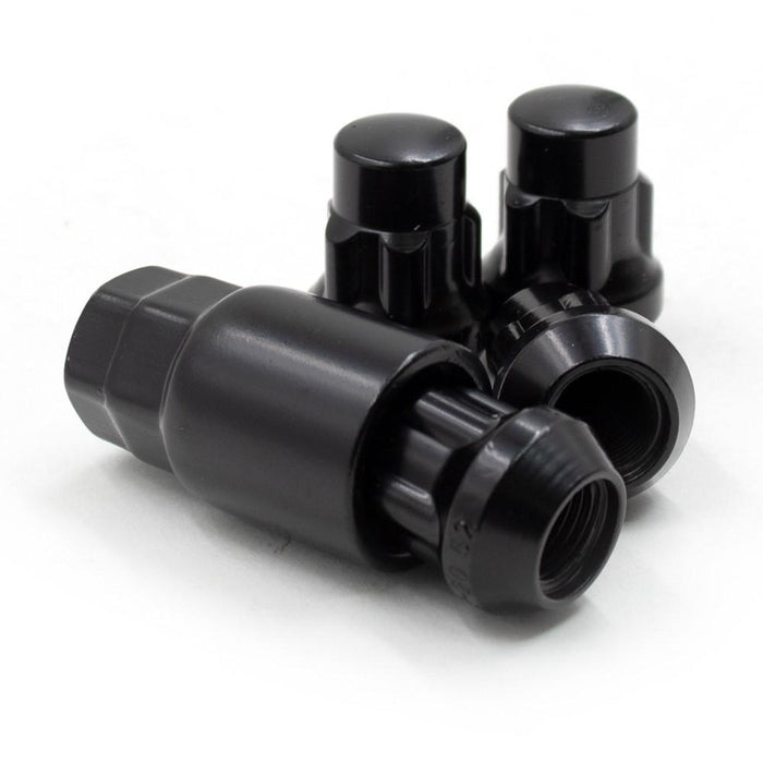 Locking Lug Nut Set 7/16-20 Black Bulge Acorn 1.26" Tall