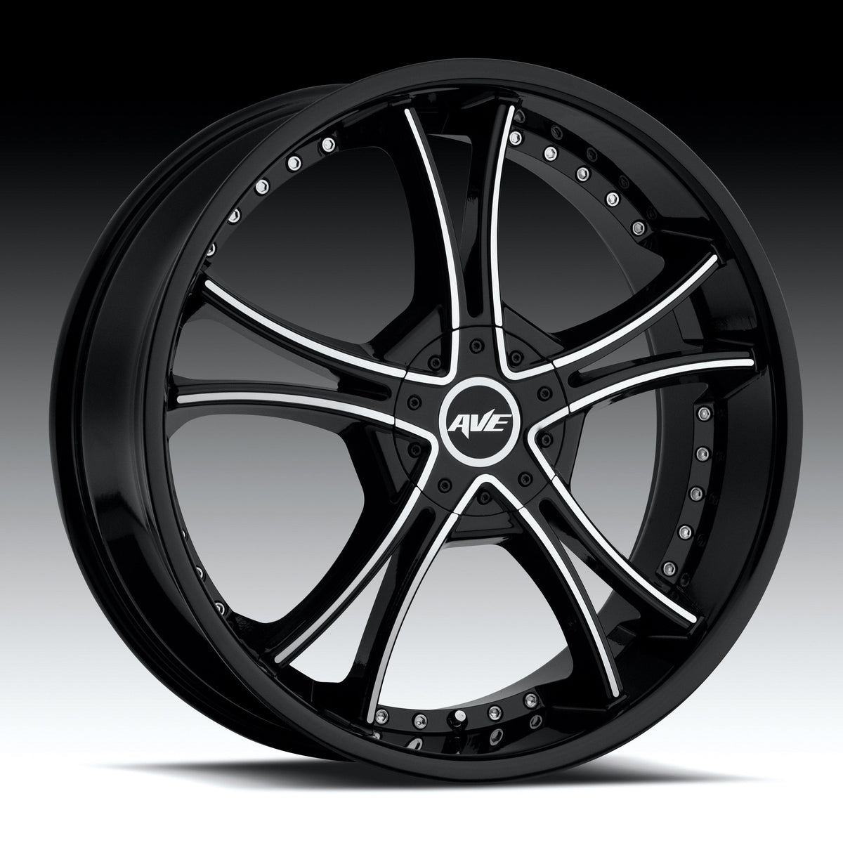 4 Avenue A604 20x8 Black with Machined Face Wheels 5x110 & 5x115 +