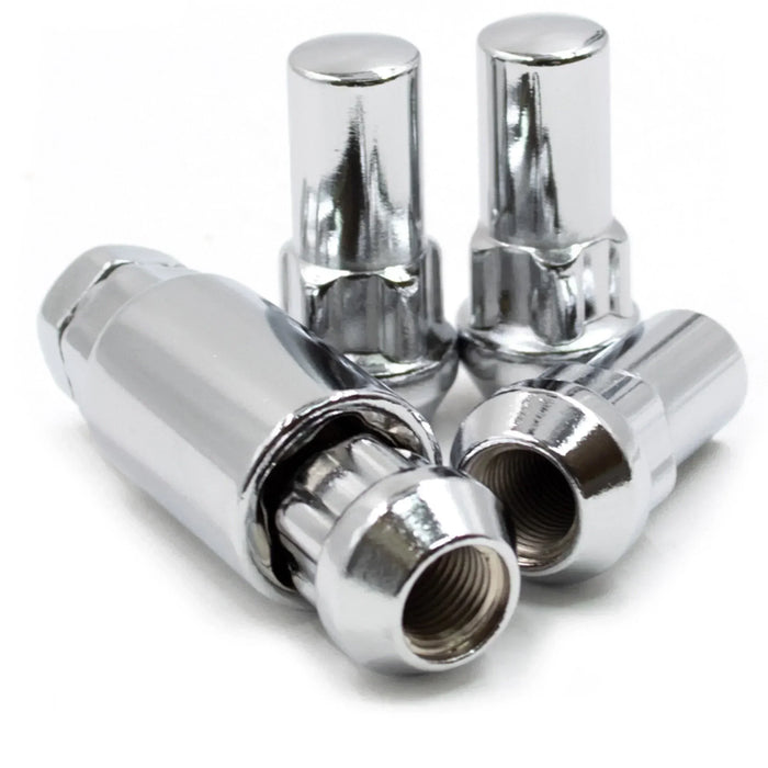 Locking Lug Nut Set 14x1.5 Chrome Bulge Acorn 1.90" Tall