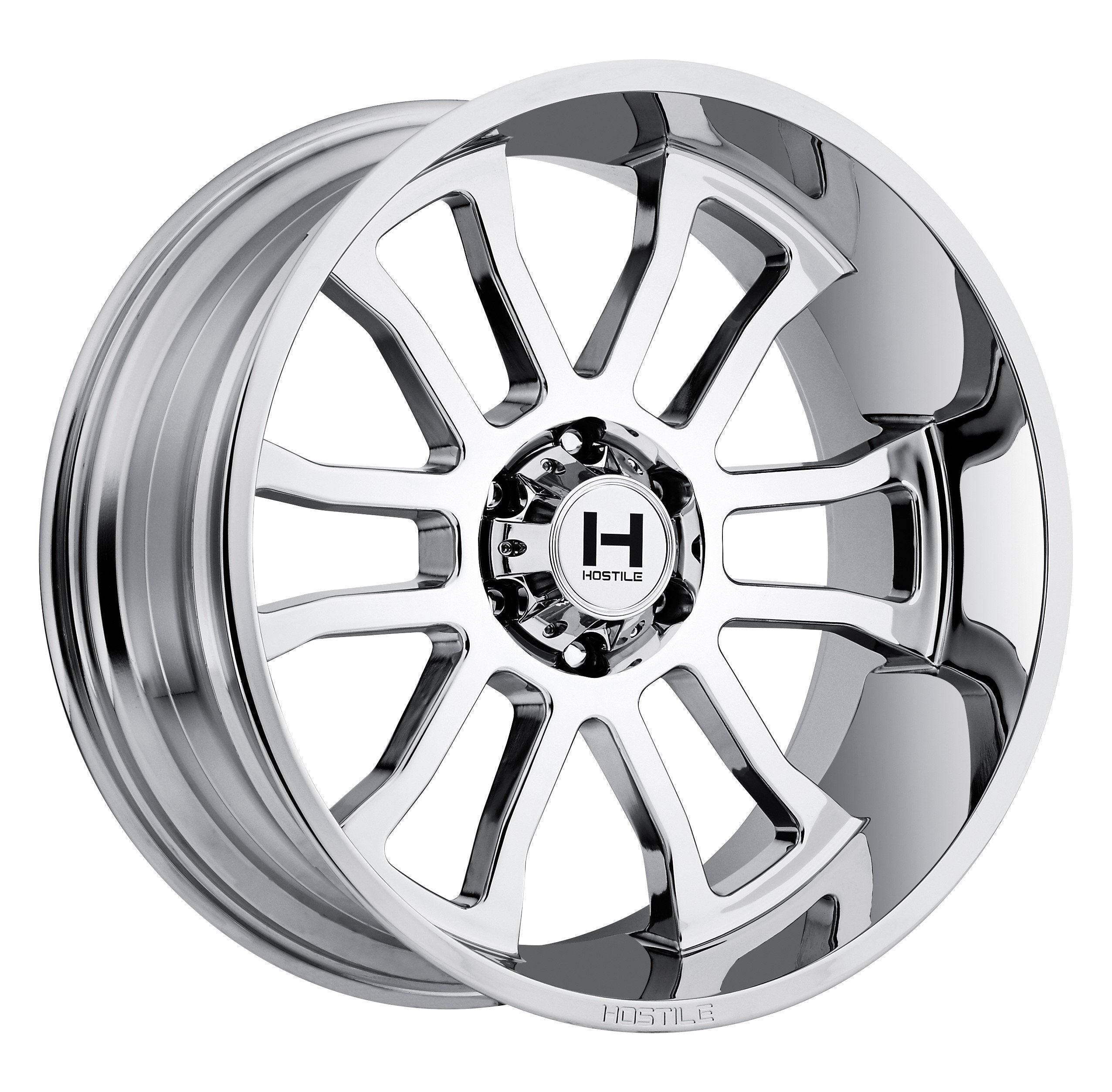 22x10 Hostile H107 Gauntlet 6x135 -25mm Chrome Wheel Set of 4