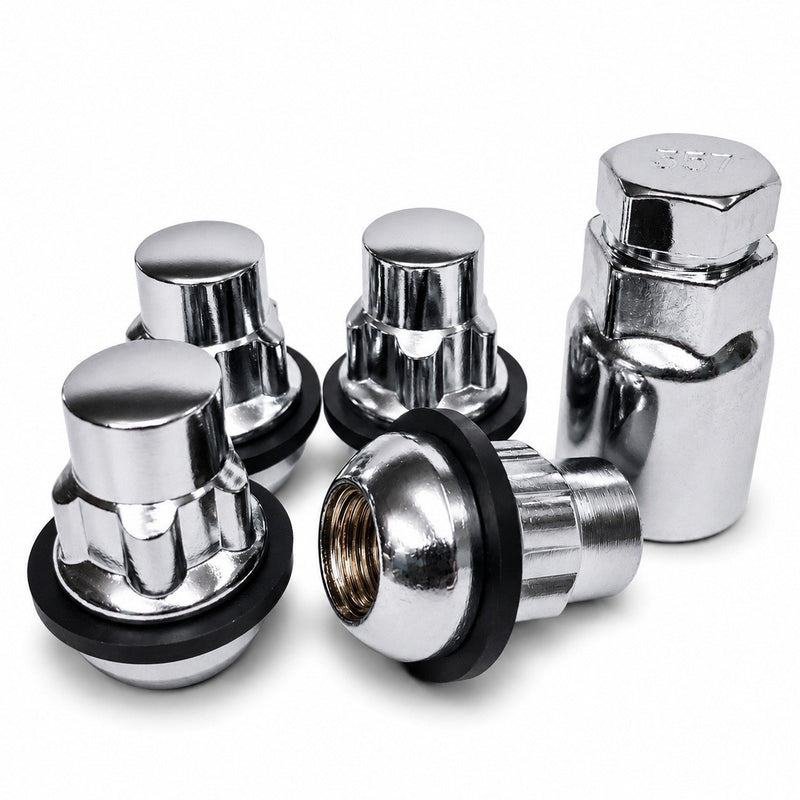Locking Lug Nut Set 12x1.5 Chrome Radius Seat for Honda & Acura OE wheels 1.26" Tall