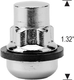 Locking Lug Nut Set 12x1.5 Chrome Radius Seat for Honda & Acura OE wheels 1.26" Tall