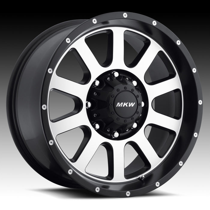 4 MKW M86 20x9 8x170 +10mm Black Machined Face