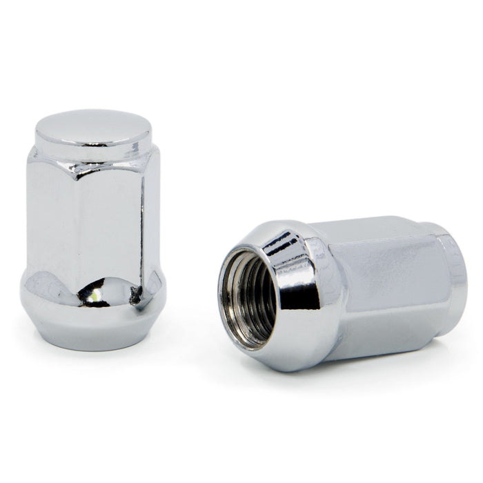 Bulge Acorn Lug Nuts 7/16-20 Chrome 3/4" Hex Flat Top