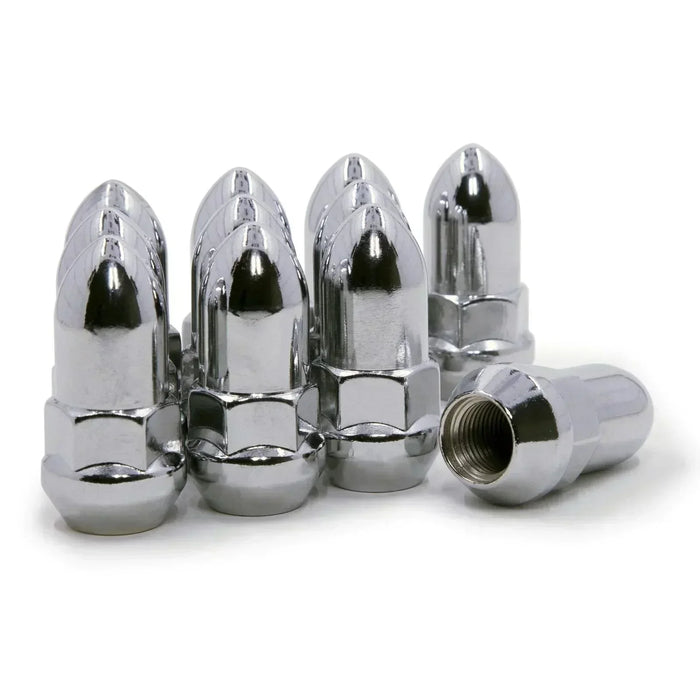 Bullet Bulge Acorn Lug Nuts 1/2-20 Chrome 3/4" Hex