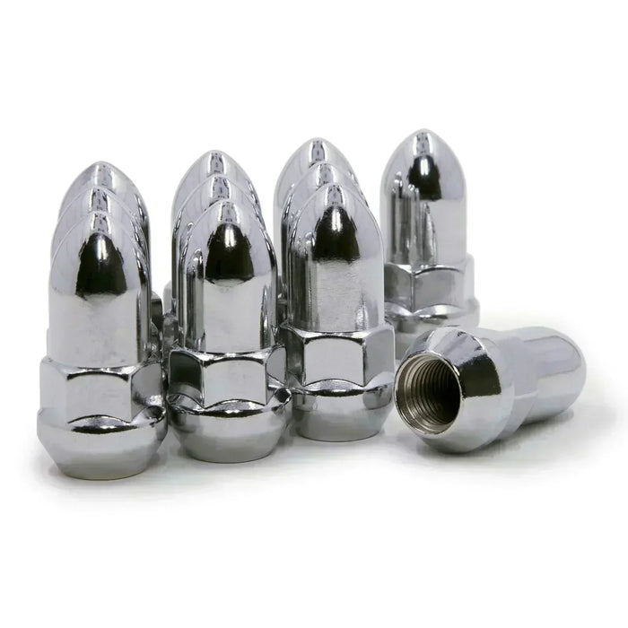 Bullet Bulge Acorn Lug Nuts 7/16-20 Chrome 3/4" Hex