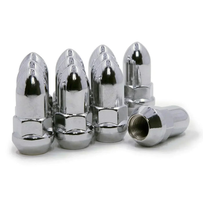 Bullet Bulge Acorn Lug Nuts 14x1.5 Chrome 3/4" Hex