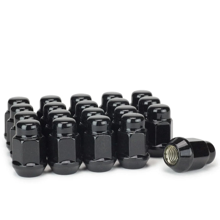 Bulge Acorn Lug Nuts 14x1.5 Black 3/4" Hex