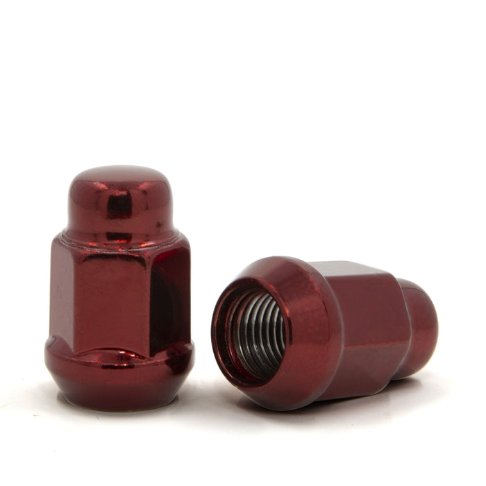 Bulge Acorn Lug Nuts 7/16-20 Red 3/4" Hex