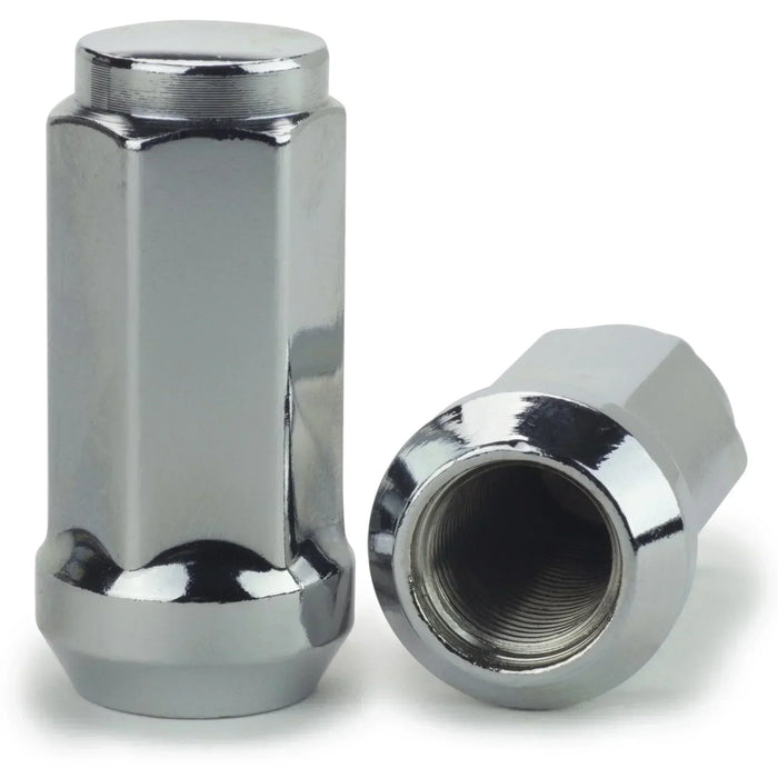 Bulge Acorn Lug Nuts 14x2 Chrome 3/4" Hex Flat Top 1.9" Tall