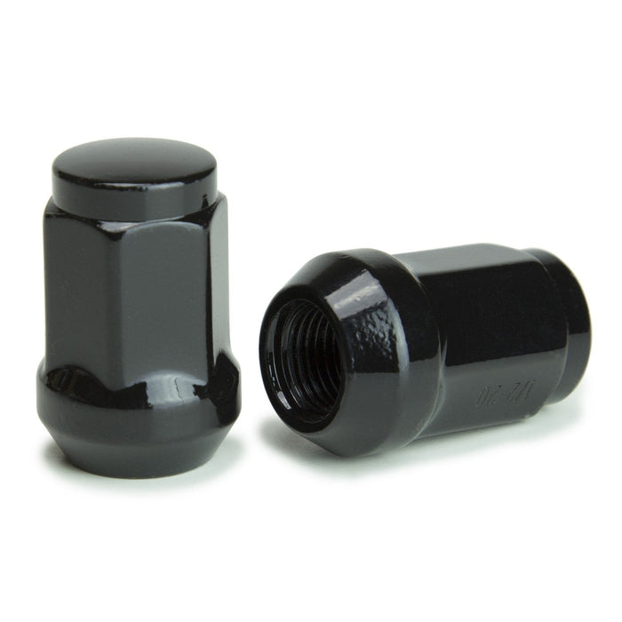 Bulge Acorn Lug Nut 7/16-20 Black 3/4" Hex Flat Top