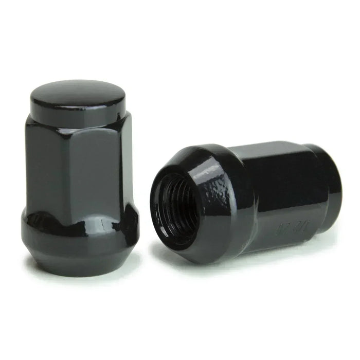 Bulge Acorn Lug Nut 1/2-20 Black 3/4" Hex Flat Top