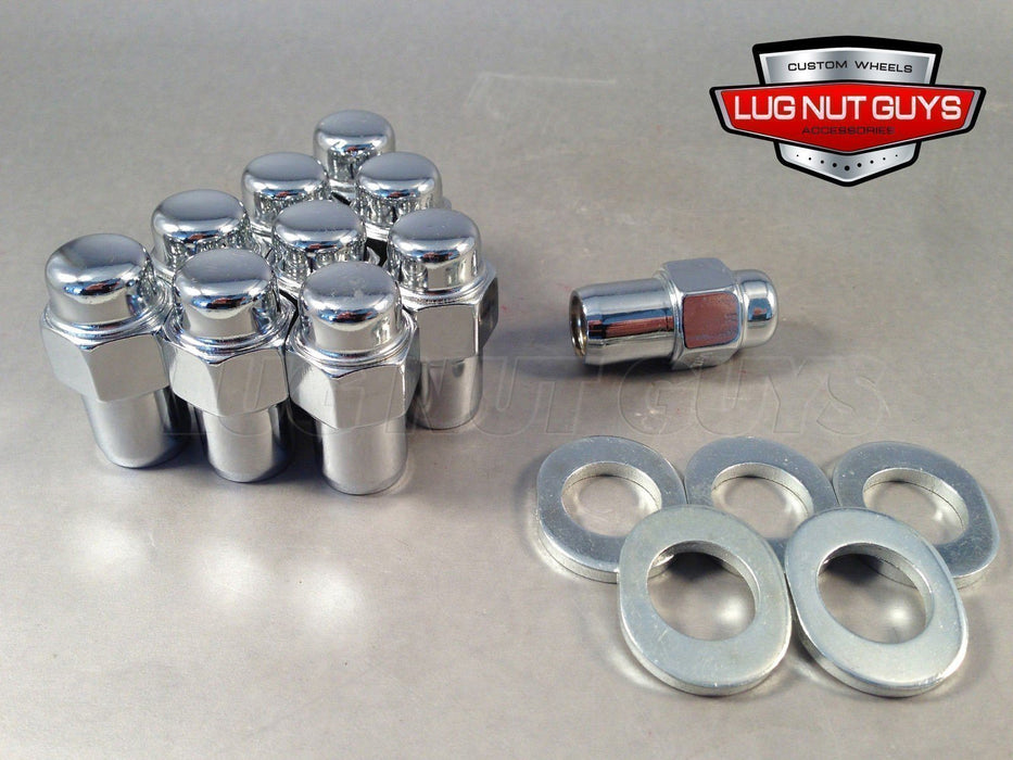 Standard Mag Lug Nut 1/2-20LH Round Top .75" Shank, Keystone Center Washer