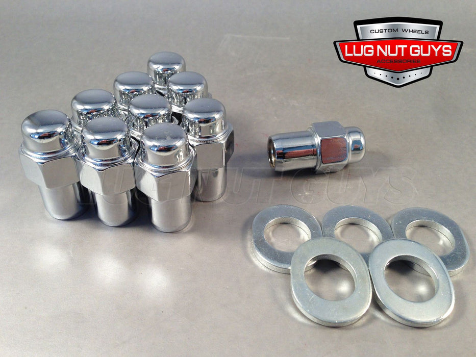 Standard Mag Lug Nut 12x1.5 Round Top .75" Shank, Keystone Center Washer