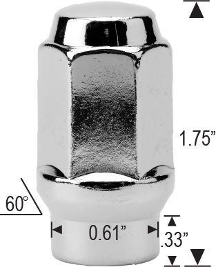 ET Style Bulge Acorn Lug Nut 7/16-20 Chrome