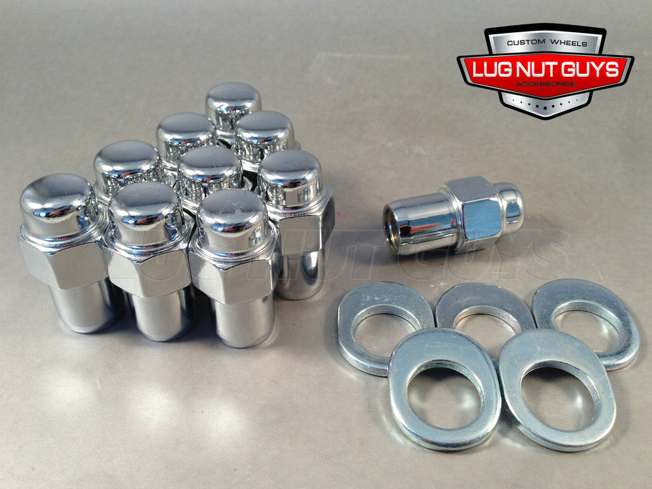 Standard Mag Lug Nut 7/16-20 Round Top .75" Shank, Keystone Offset Washer