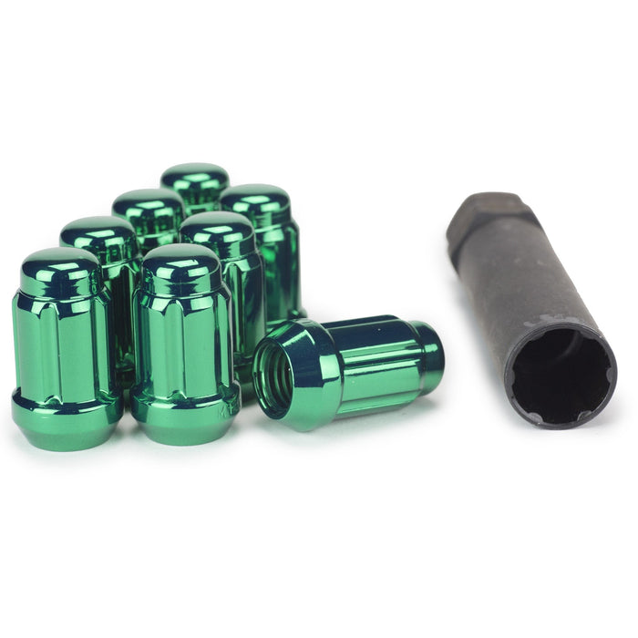 Spline Tuner Bulge Acorn Lug Nuts - 12x1.5 - Green