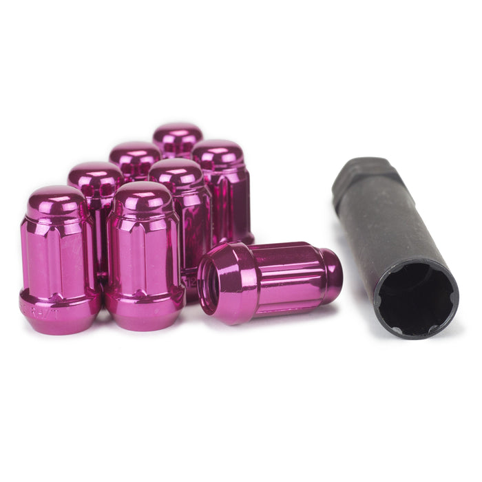 Spline Tuner Bulge Acorn Lug Nuts - 12x1.5 - Pink