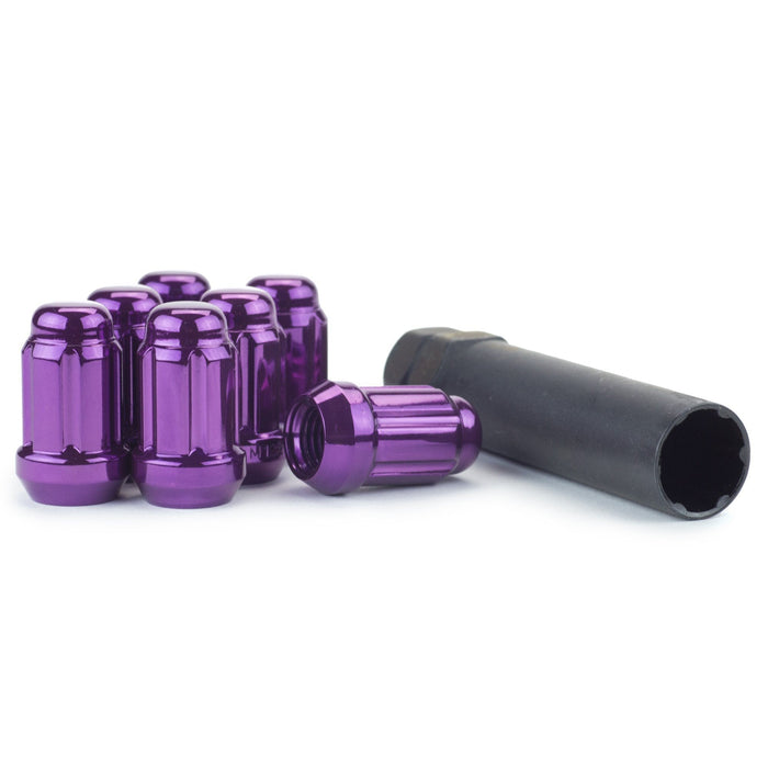 Spline Tuner Bulge Acorn Lug Nuts - 12x1.5 - Purple