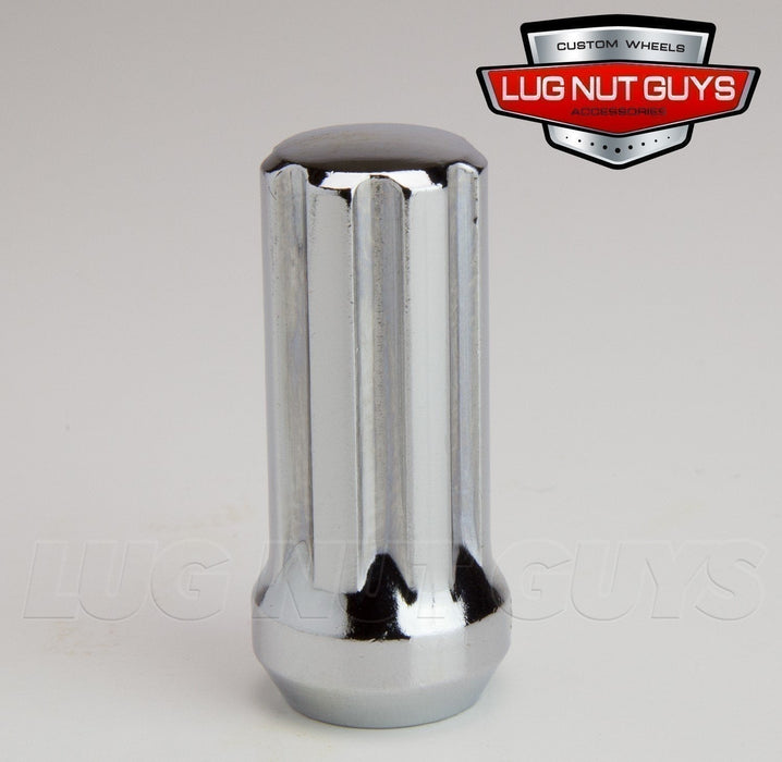 Spline Acorn Lug Nuts - 14x1.5 - Chrome 2" Tall