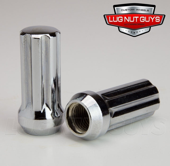 Spline Acorn Lug Nuts - 12x1.75 - Chrome 2" Tall