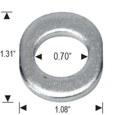 Standard Mag Lug Nut 12x1.25 Round Top .75" Shank, Keystone Center Washer