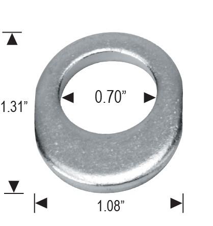 Standard Mag Lug Nut 12x1.25 Round Top .75" Shank, Keystone Offset Washer