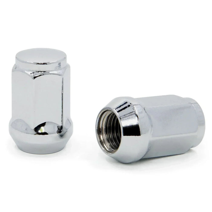 Bulge Acorn Lug Nuts 1/2-20LH Chrome 3/4" Hex Flat Top