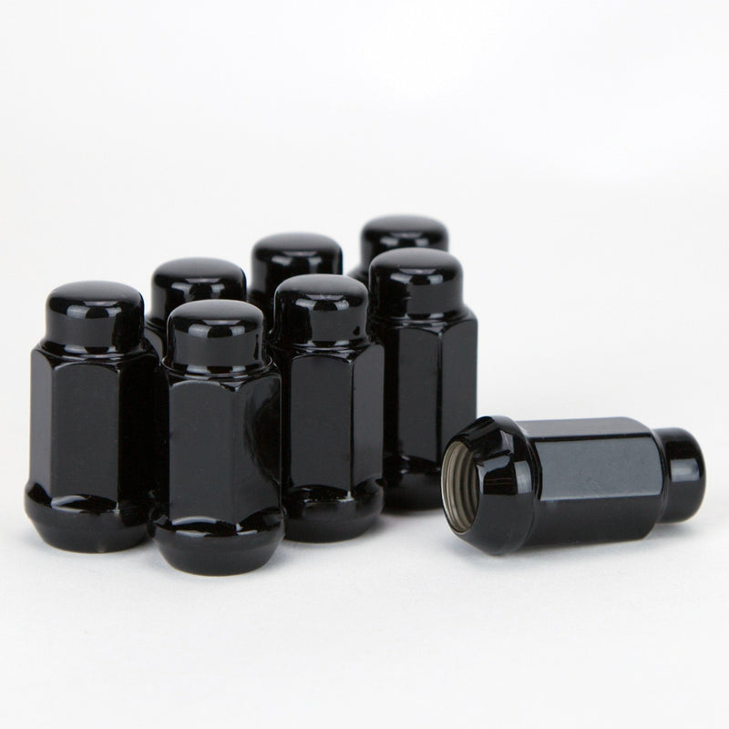 Bulge Acorn Lug Nut 1/2-20 Black 3/4" Hex 1.75" Tall