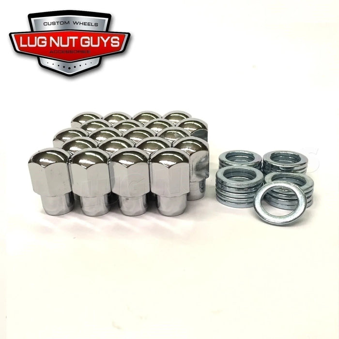 Chrome Mag Lug Nuts 7/16-20 Round Top .55" Medium Shank