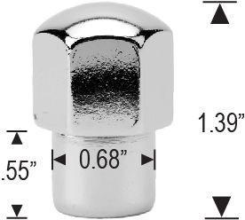 Chrome Mag Lug Nuts 7/16-20 Round Top .55" Medium Shank