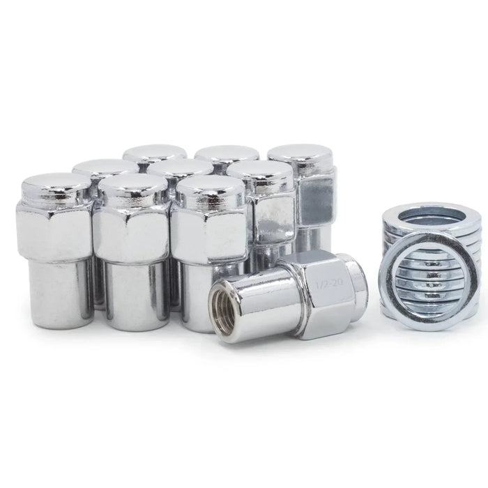 Standard Mag Lug Nuts 1/2-20 Flat Top .75" Shank, Zinc Washer