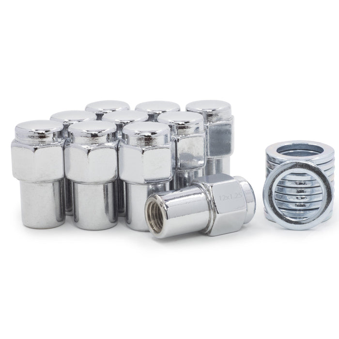 Standard Mag Lug Nuts 12x1.25 Flat Top .75" Shank, Zinc Washer