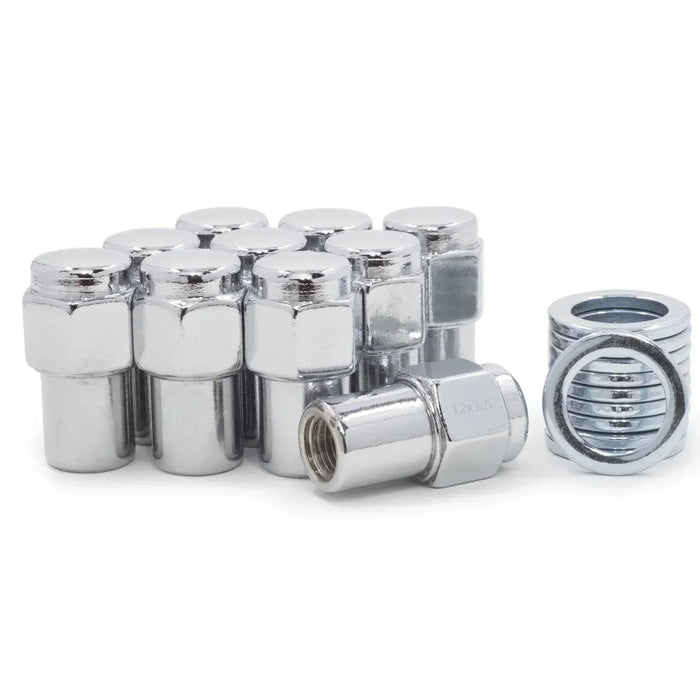 Standard Mag Lug Nuts 12x1.5 Flat Top .75" Shank, Zinc Washer