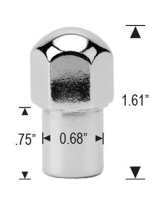 Standard Mag Lug Nuts 12x1.25 Dome Top .75" Shank, Zinc Washer