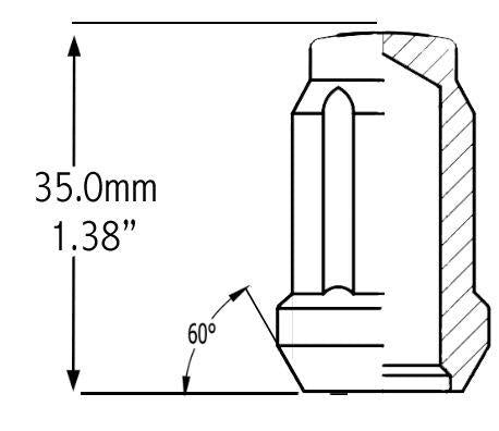 Spline Tuner Bulge Acorn Lug Nut 12x1.25 Black