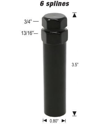 Spline Tuner Bulge Acorn Lug Nut 12x1.25 Black