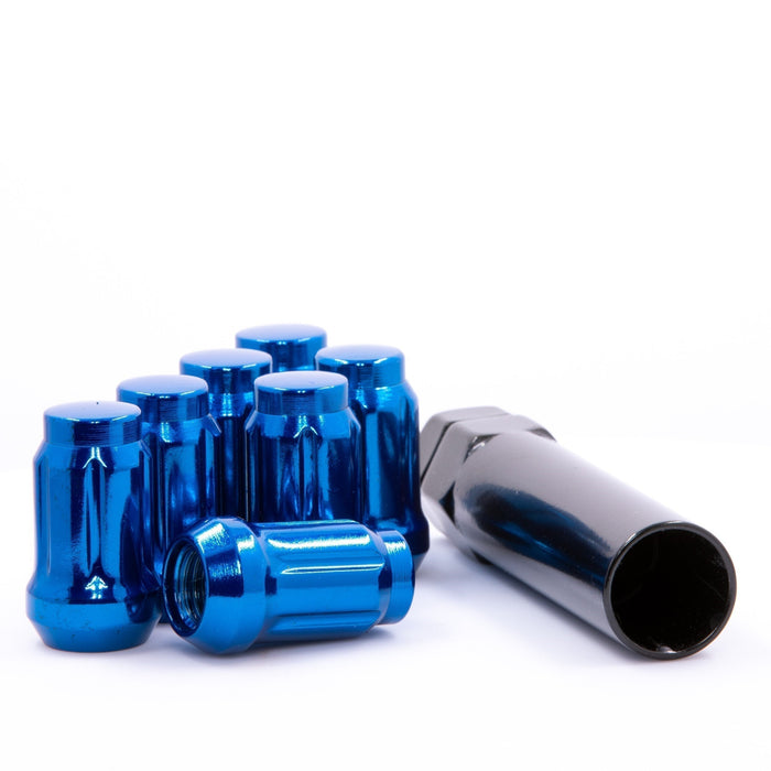 Spline Tuner Bulge Acorn Lug Nut 7/16-20 Blue