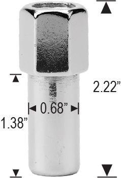 SST Mag Lug Nut 12x1.25 Open End 1.37" Shank, Cragar Center Washer