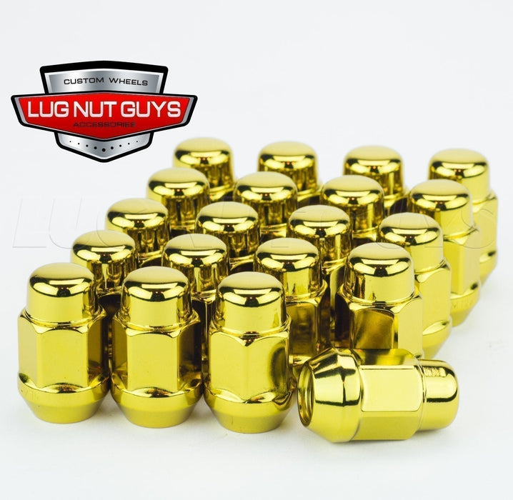 Bulge Acorn Lug Nut 1/2-20 Gold 3/4" Hex