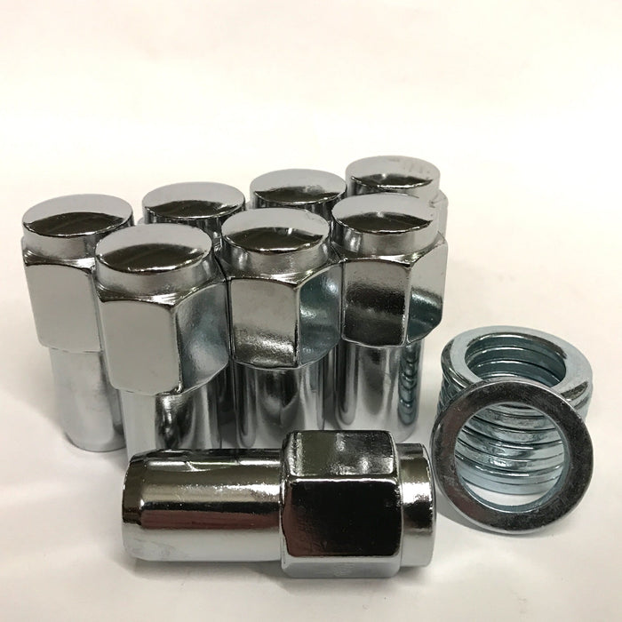 Mag Lug Nut 7/16-20 Flat Top 1.0" Long Shank, Zinc Washer