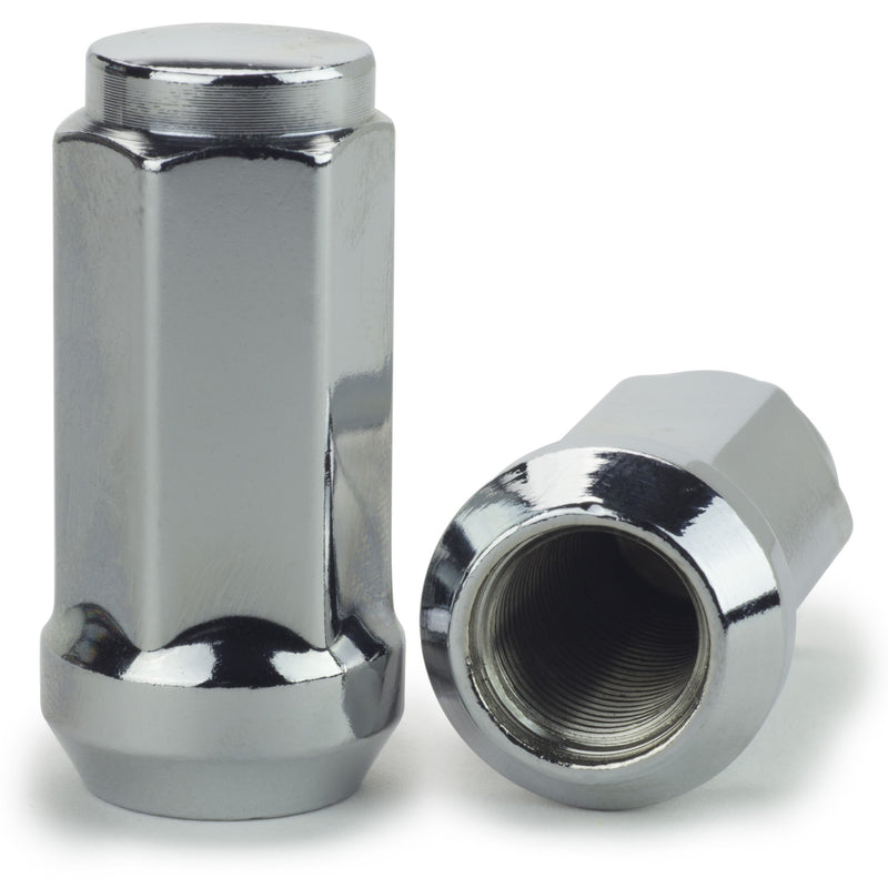 Bulge Acorn Lug Nut 7/16-20 Chrome 3/4" Hex Flat Top 1.9" Tall