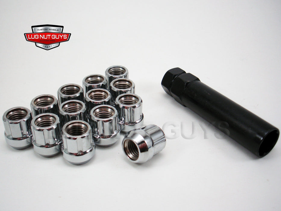 Spline Tuner Bulge Acorn Open End Lug Nut 7/16-20 Chrome