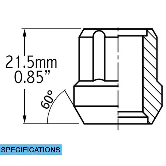 Spline Tuner Bulge Acorn Open End Lug Nut 12x1.5 Chrome