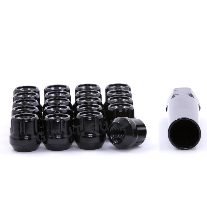 Spline Tuner Bulge Acorn Open End Lug Nut 1/2-20 Black