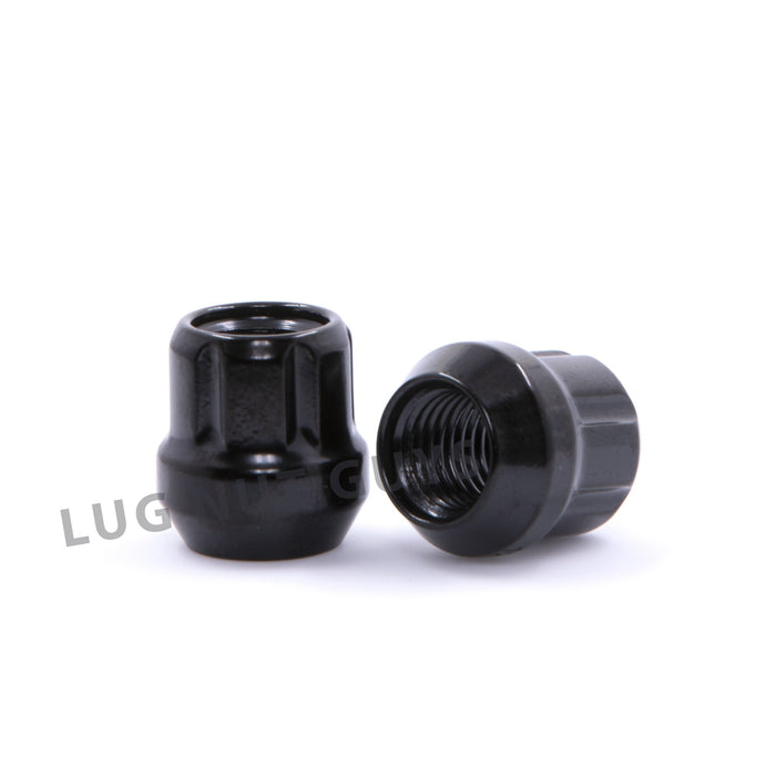 Spline Tuner Bulge Acorn Open End Lug Nut 12x1.5 Black